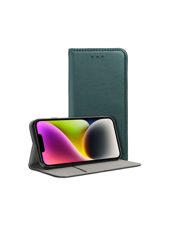 Smart Magneto Hülle Magnet für Samsung Galaxy S24 FE Dunkelgrün in Grün