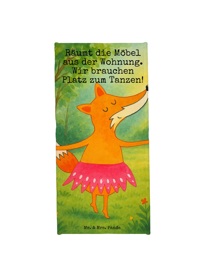 Handtuch Fuchs Ballerina Design mit Spruch in Weiß