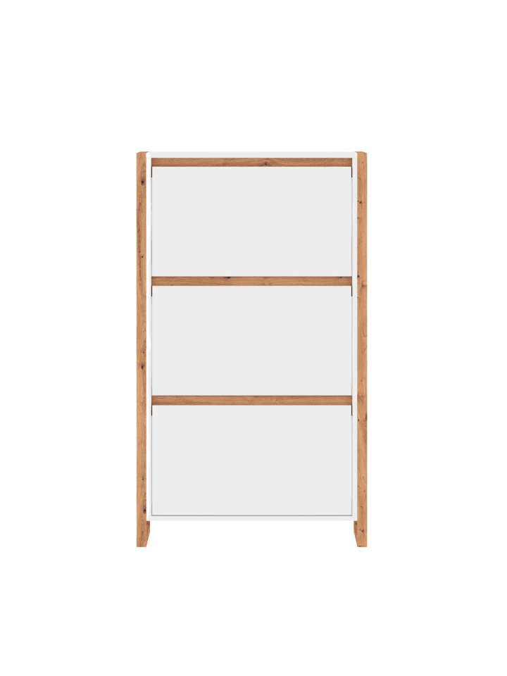 Schuhschrank DENVER in Weiß - (W)70 x (H)125 x (L)25 cm