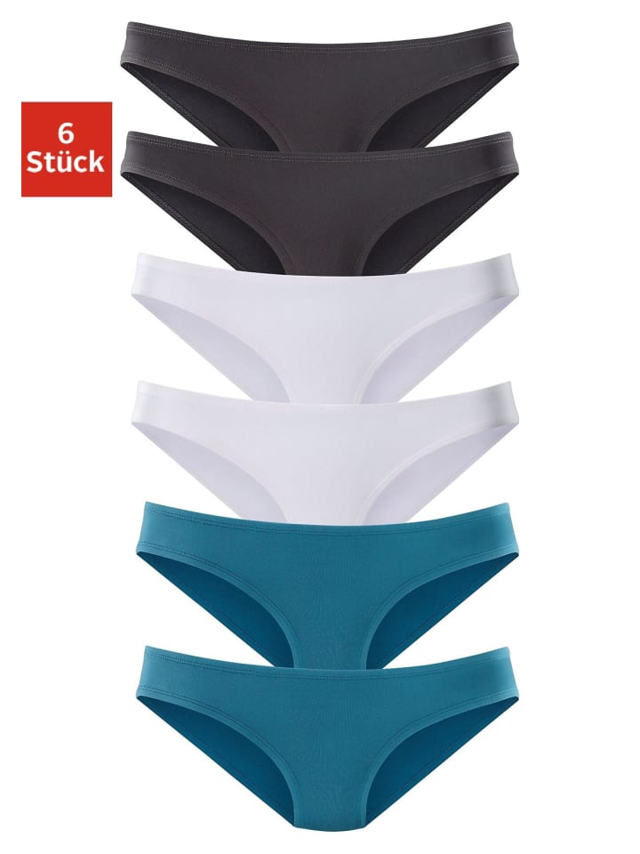 Bikinislip in petrol, schwarz, weiß