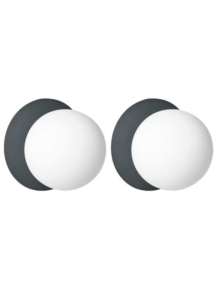 2er-Set Wandleuchten BOUBLE in Schwarz
