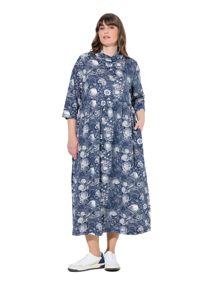 Midikleid in navy blau