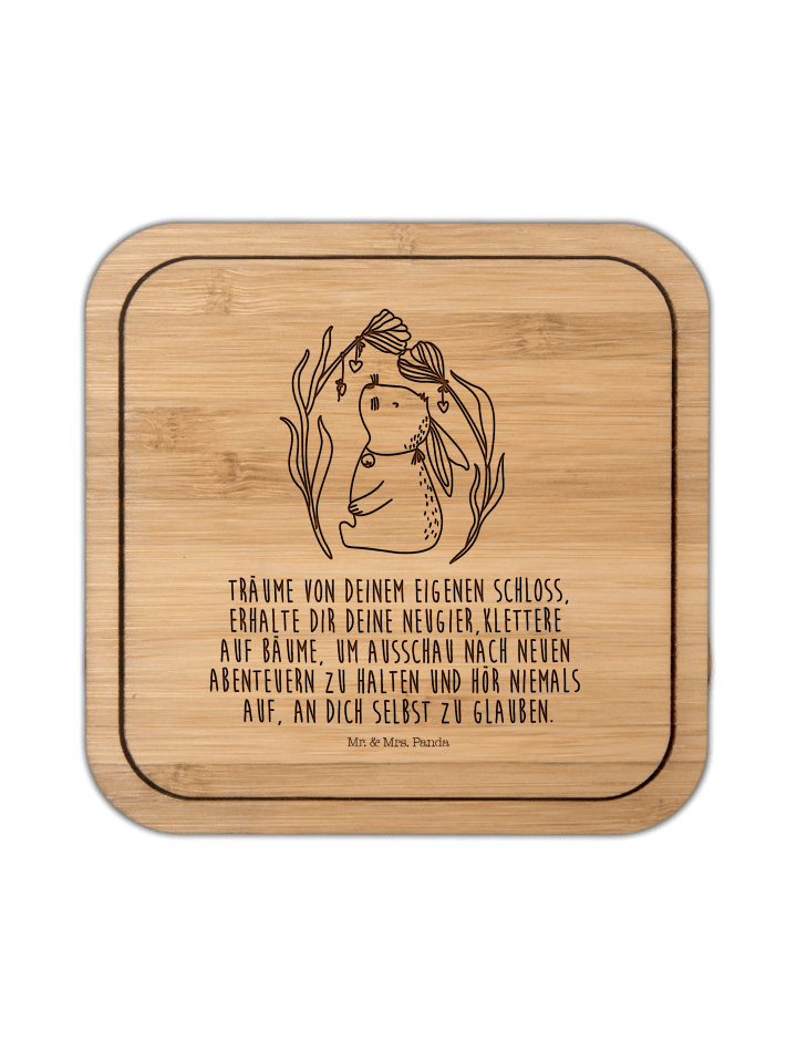 Bierdeckel Hase Blume mit Spruch in Transparent
