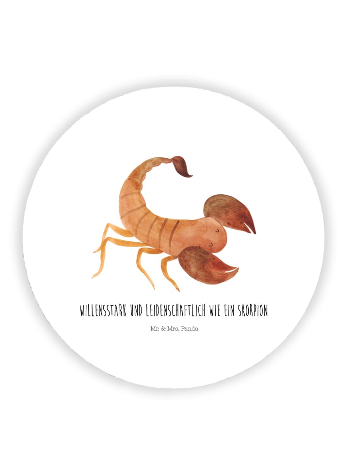 Magnet Sternzeichen Skorpion mit Spruch in Weiß