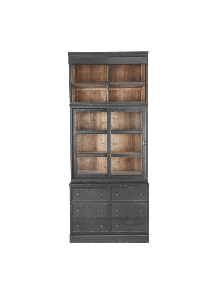 Bücherregal AMSTERDAM in Schwarz - (W)100 x (H)240 x (L)cm