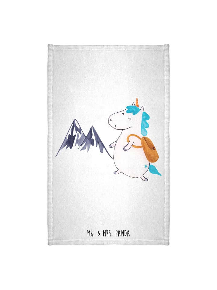 Gästehandtuch Einhorn Bergsteiger ohne Spruch in Weiß