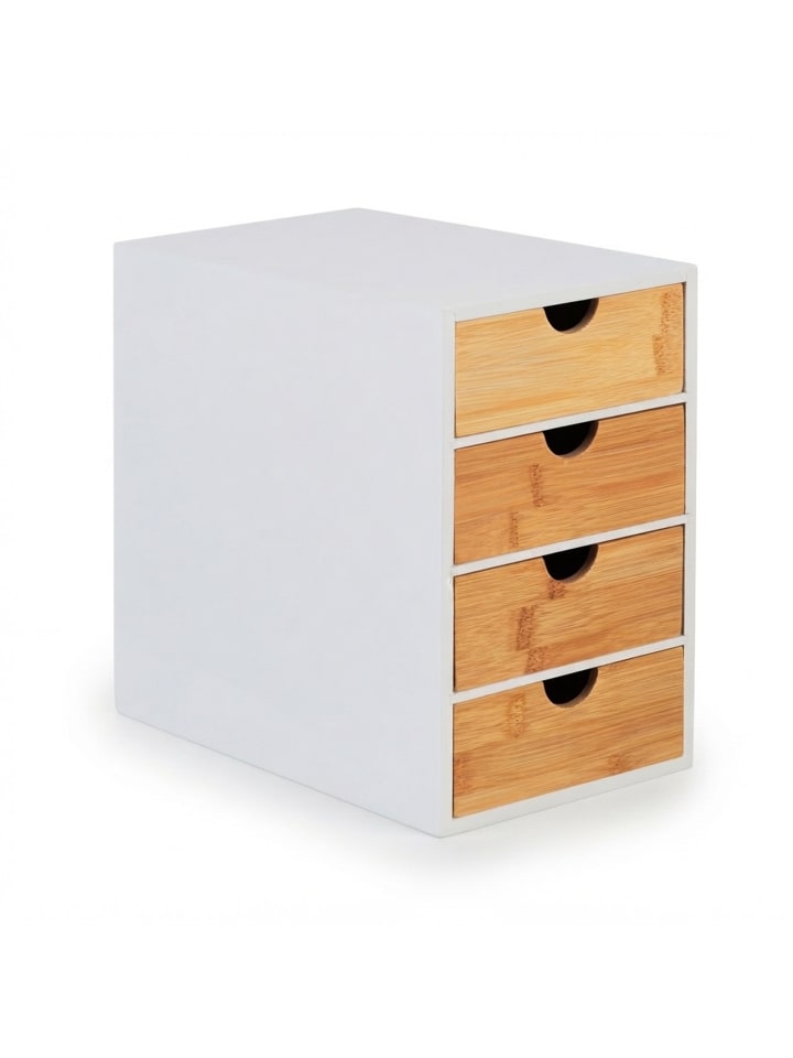 Schubladenbox in Natur/ Weiß