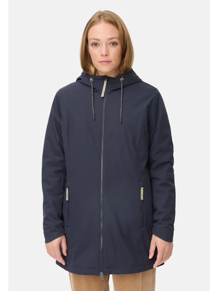 Funktionsjacke aus leichtem Softshell mit Kapuze in Dunkelblau