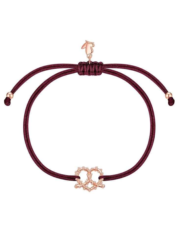 Oktoberfest Armband Herz-Breze aus Edelstahl in roségold