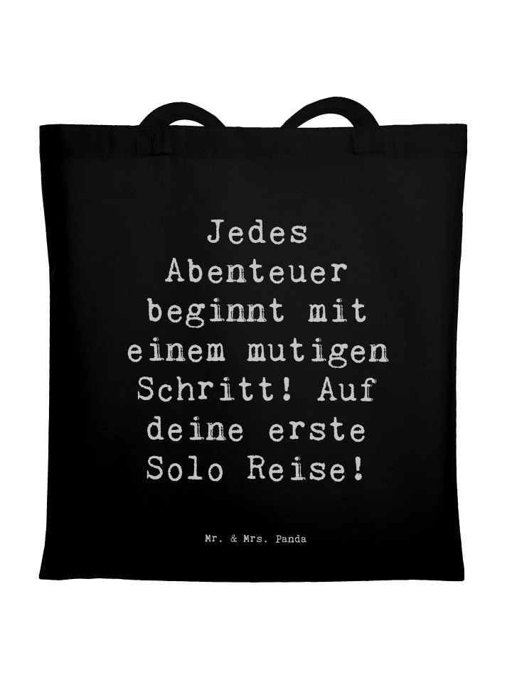 Tragetasche Spruch Alleine Reisen Unternehmen m... in Schwarz