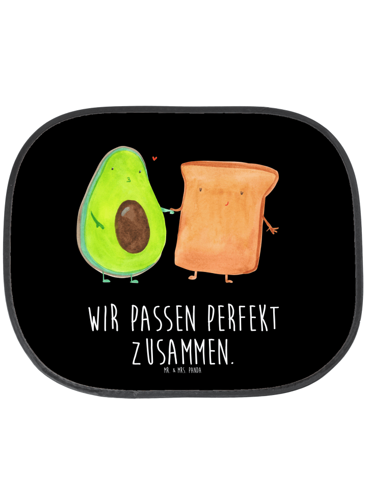 Autoscheibensonnenschutz Avocado Toast mit Spruch in Schwarz