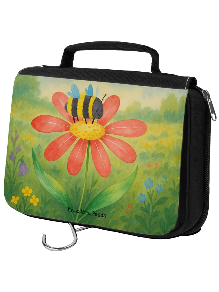 Kosmetiktasche Hummel Blume Design ohne Spruch in Weiß
