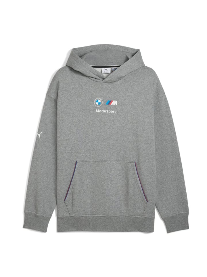 BMW MMS ESS+ Fleece Hoodie Pullover in grau