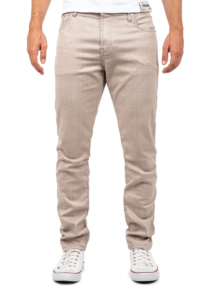Herren Slim Fit Hose Mid Waist in Beige