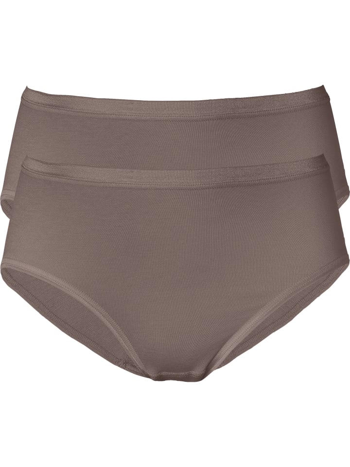 Feinripp Slip 2er-Pack in taupe