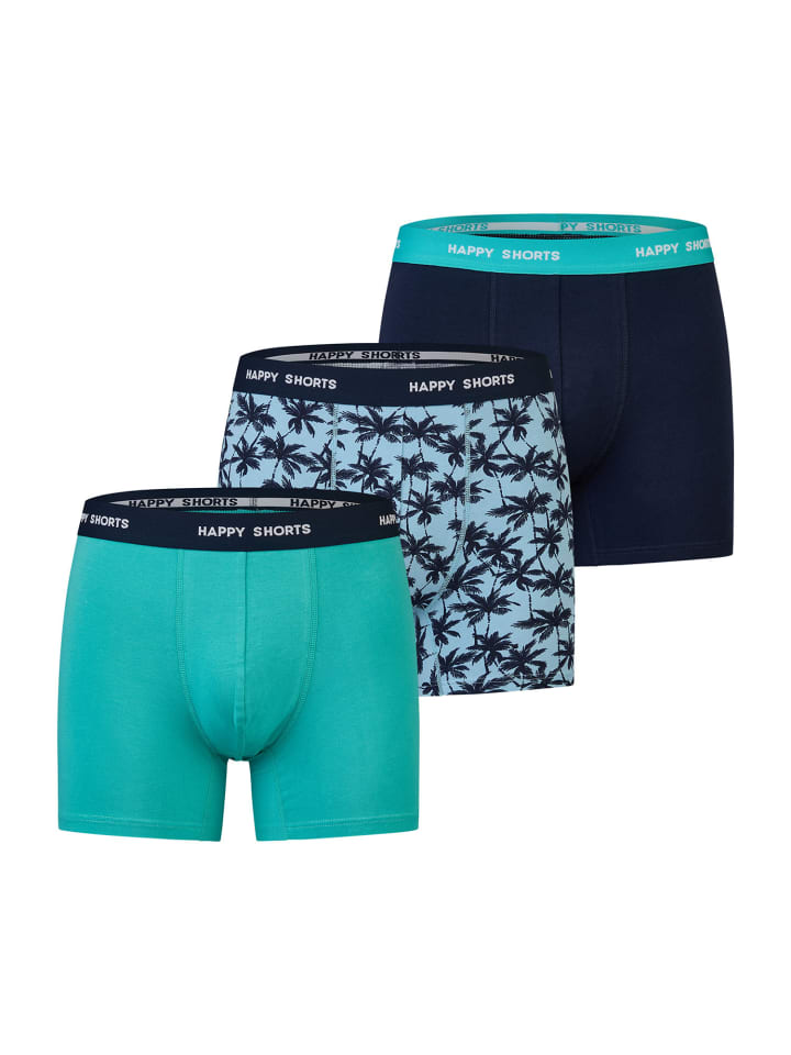 Boxer Jersey in Palms/türkis/dunkelblau