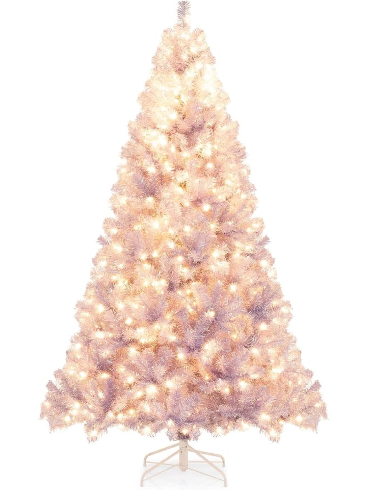 225 cm Künstlicher Weihnachtsbaum mit Beleuchtung in Bunt