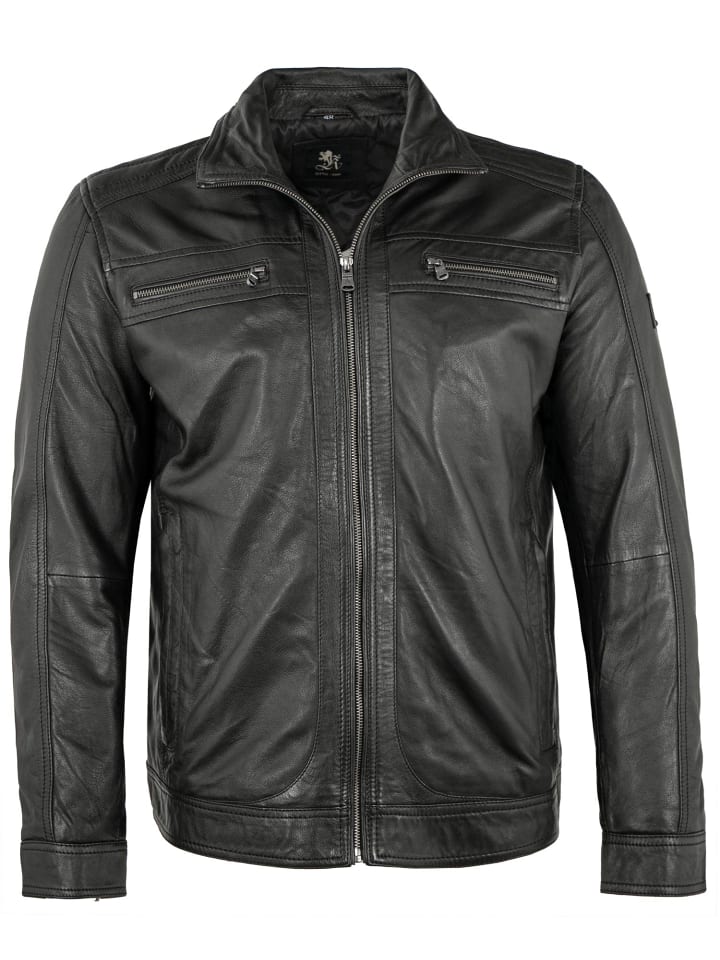 Lederjacke Lammnappa in Schwarz