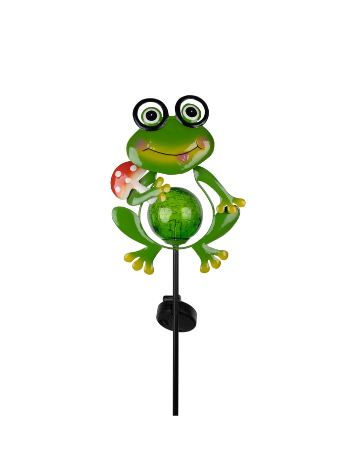 LED Solarleuchte "FROGGY" in grün - (L)18 cm x (B)8 cm x (H)90 cm