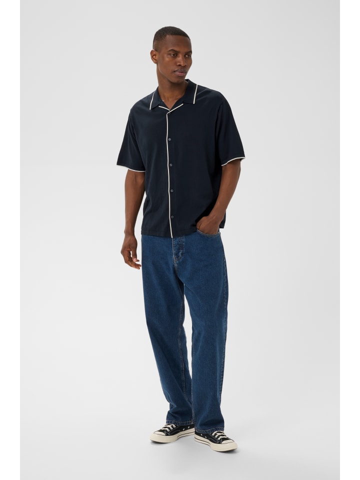 Kurzarmhemd MApolomin Gerade Passform in Dark Navy