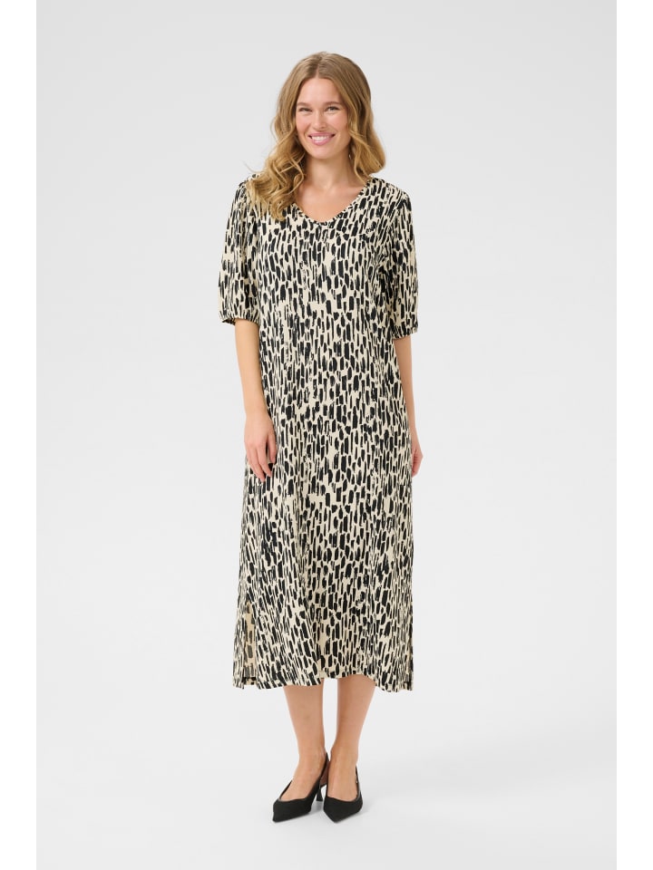 Kleid BPanika A-shape in Turtledove/Black Paint Print