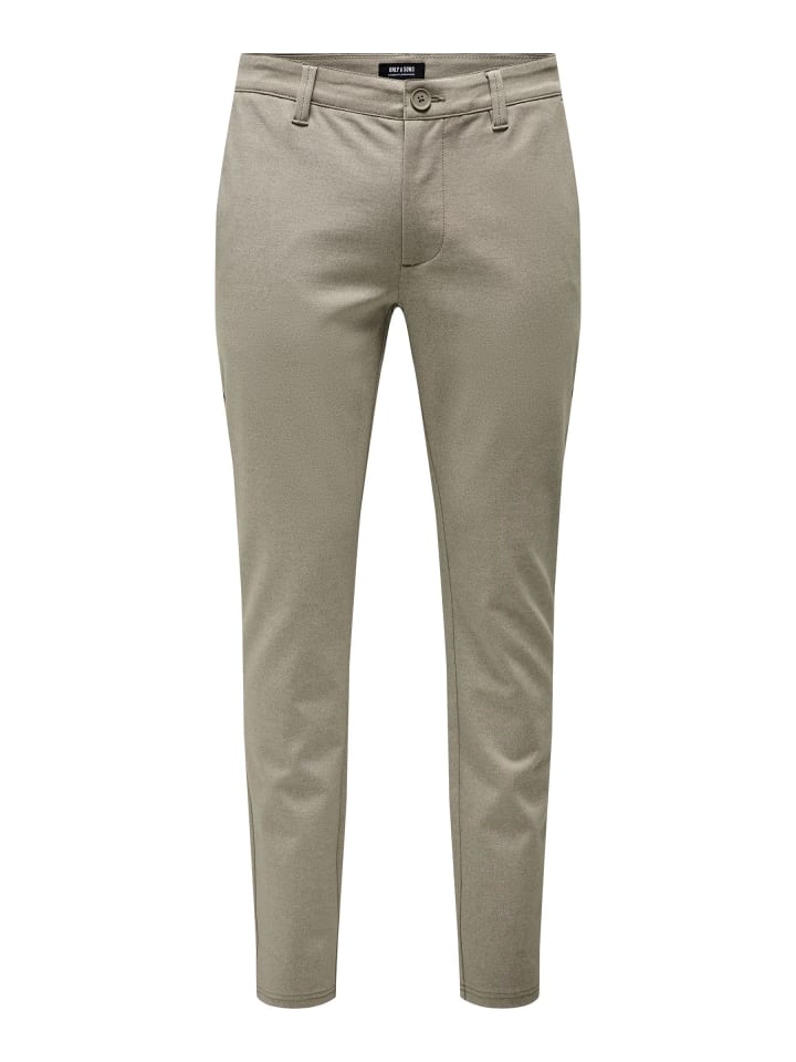 Slim Fit Chino Pants Elegante Stretch Hose in Braun