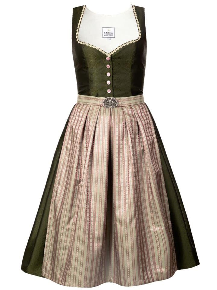 Midi Dirndl Adele in grün, rosé