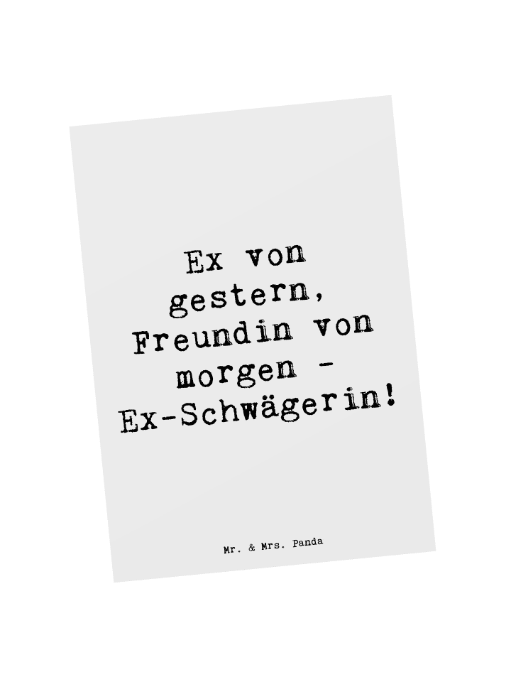 Postkarte Ex-Schwägerin Überrascht mit Spruch in Weiß