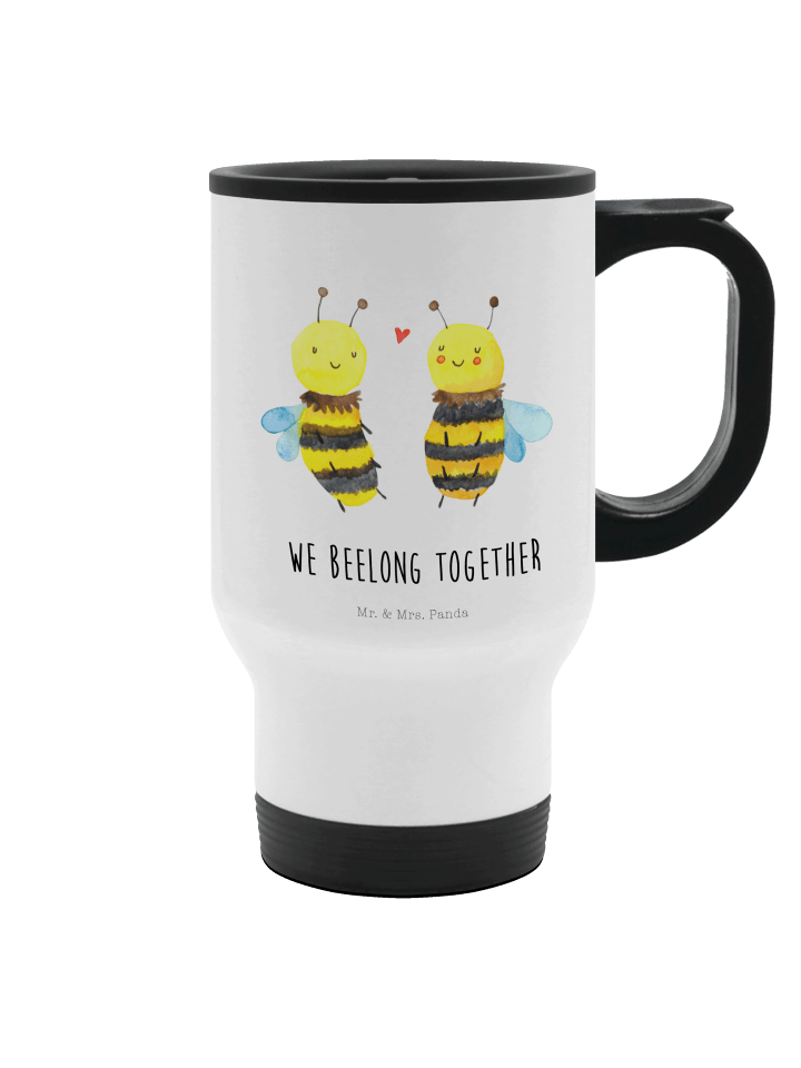 Kaffeebecher Biene Verliebt mit Spruch in Weiß