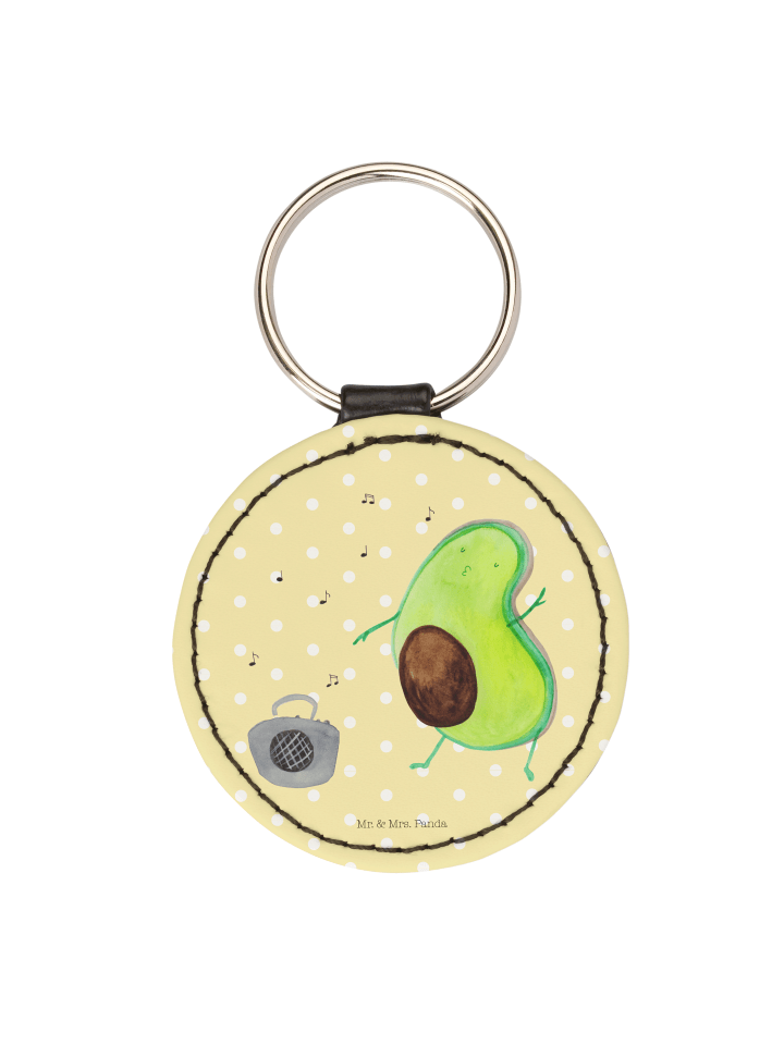 Anhänger Avocado Tanzen ohne Spruch in Gelb Pastell