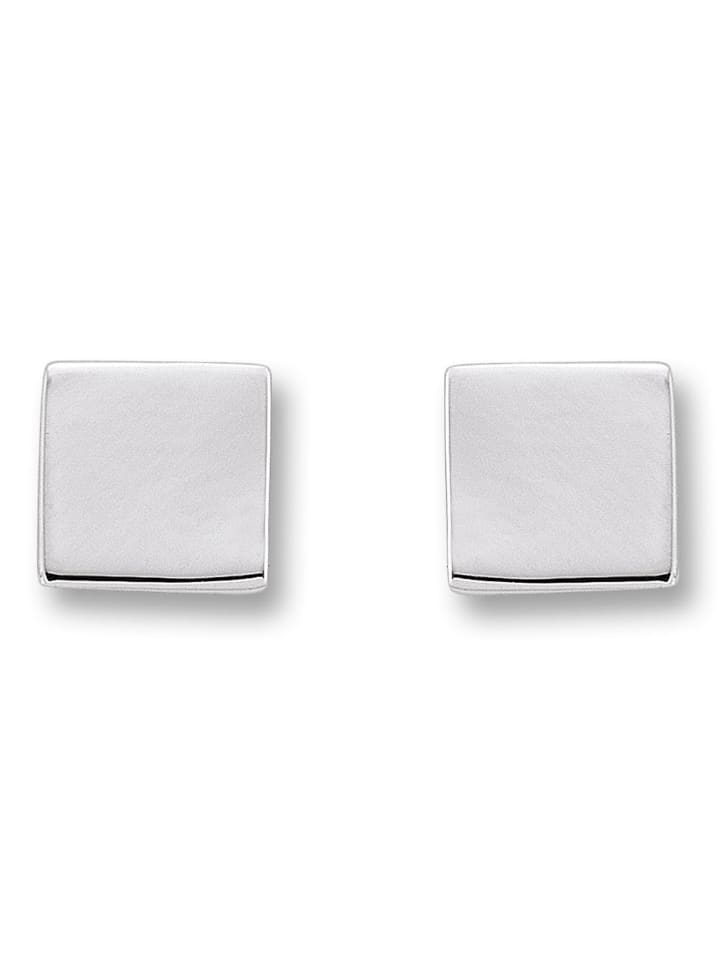 Viereck Ohrringe   Ohrstecker aus 925 Silber in silber
