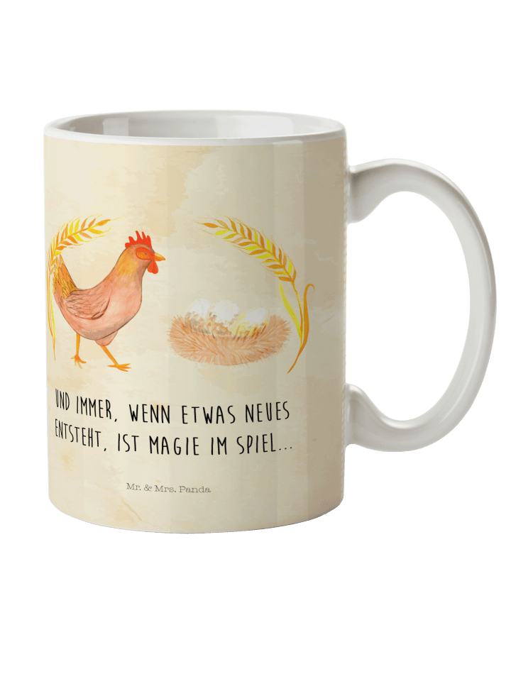 Trinkbecher Huhn Stolz mit Spruch in Vintage