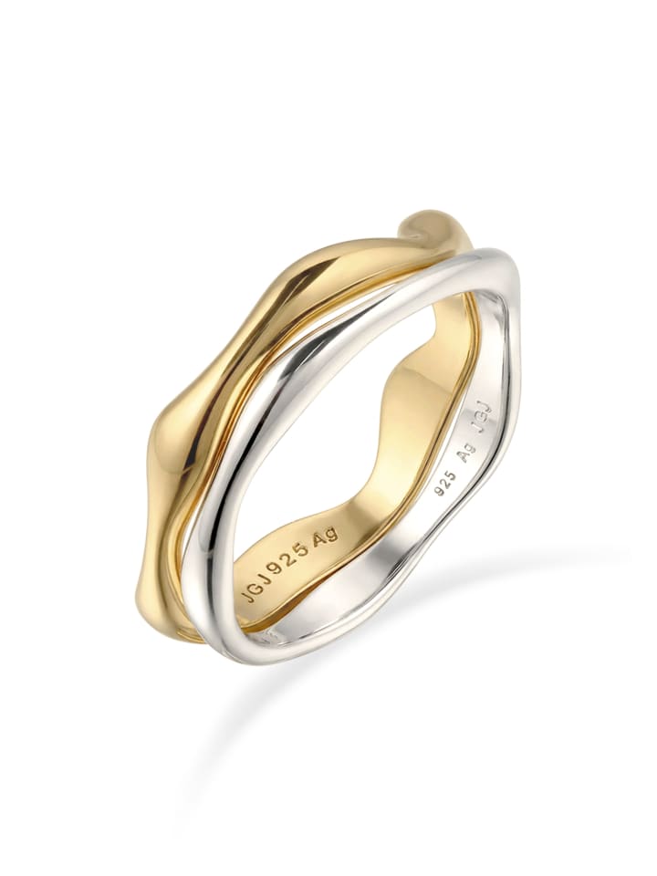 Ring 925 Sterling Silber in Zweifarbig