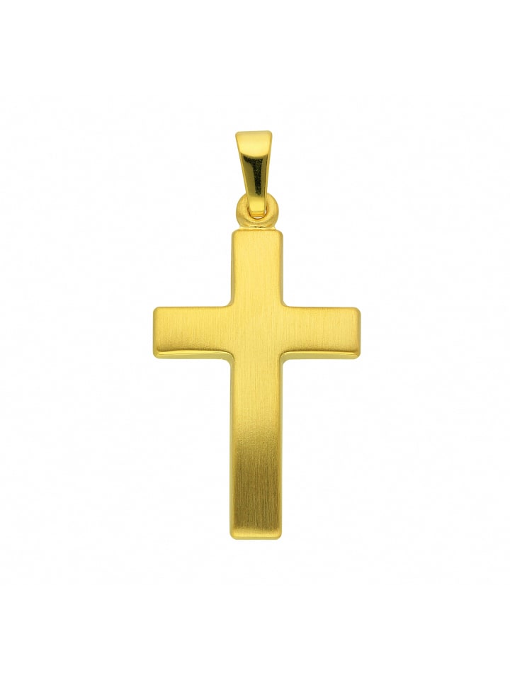 Damen & Herren 585 Gold Kreuz Anhänger in gold