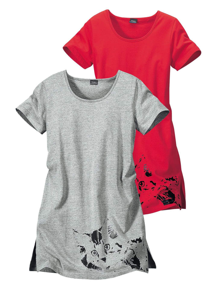 Nachthemd in red/grey
