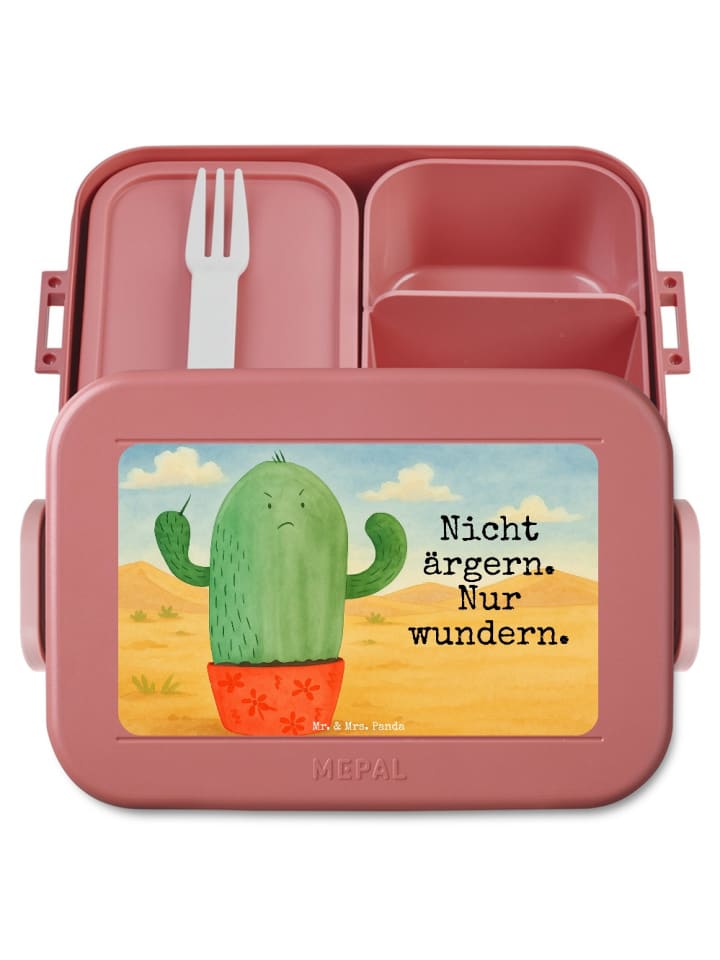 Lunch Box Kaktus Wut Design mit Spruch in Rot Pastell