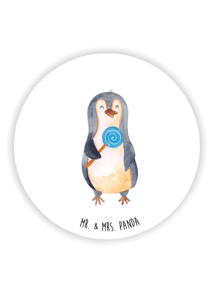 Kühlschrankmagnet Pinguin Lolli ohne Spruch in Weiß
