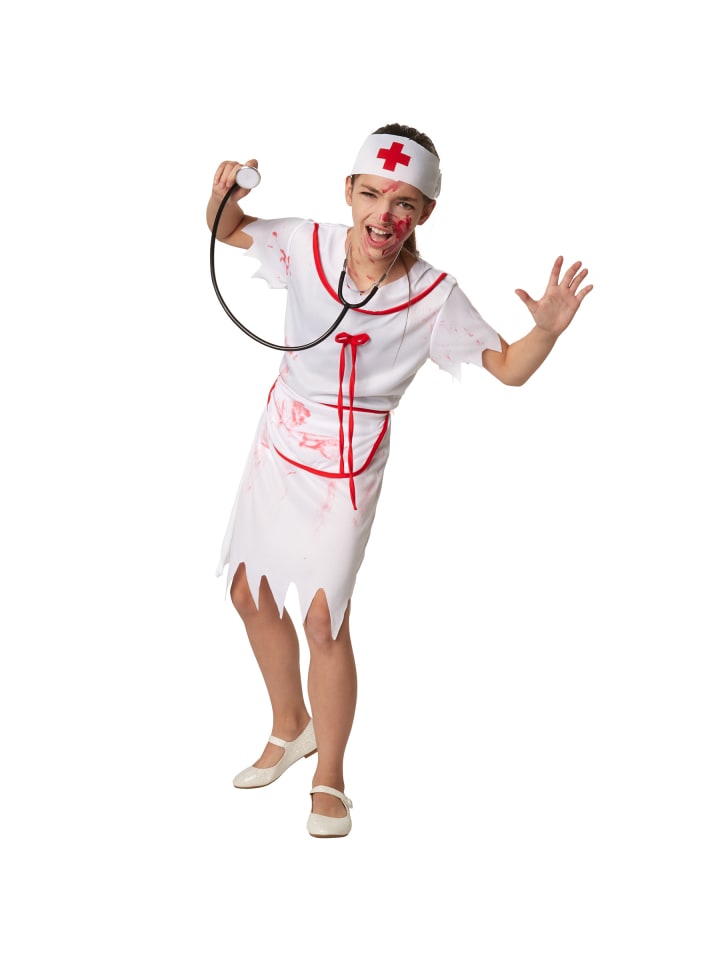 Krankenschwester/Pflegerin, in rot/weiß, Gr. 158 (ab 12 Jahren)