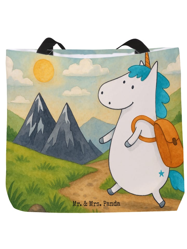 Tasche Einhorn Bergsteiger Design ohne Spruch in Weiß