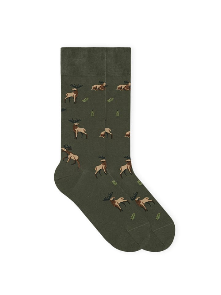 Gemusterte Socken Best of Icons in Moose Uniform Green