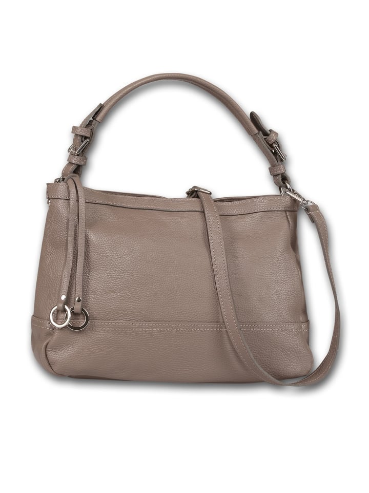 Leder Schultertasche Toscanto Tasche grau ca. 38cm