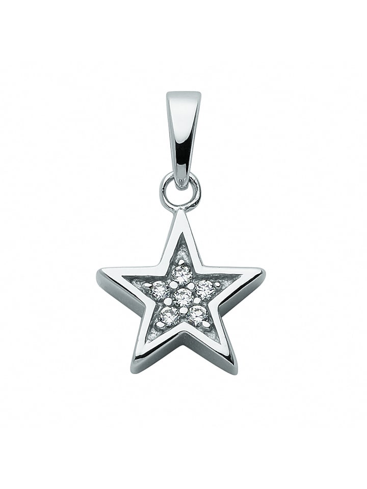 925 Silber Anhänger mit Zirkonia Ø 10,2 mm in silber