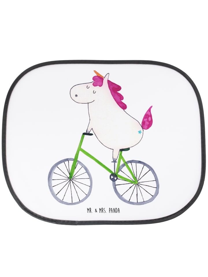 Sonnenschutz für Autoscheiben Einhorn Radfahrer... in Weiß