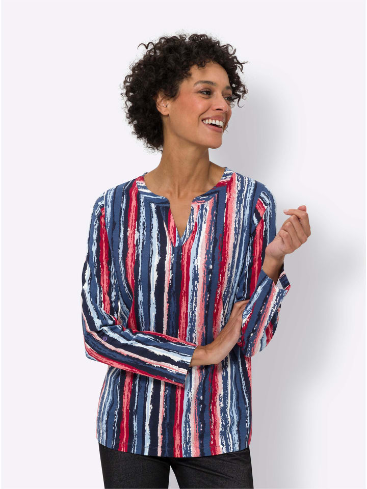 Druck-Shirt in marine-erdbeere-bedruckt