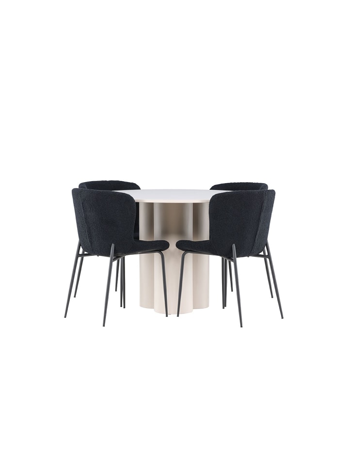 Essgruppe Olivia 5-teilig Beige 110 x 110 cm