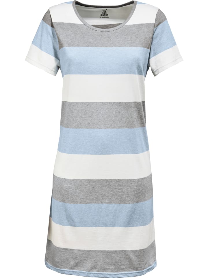 Single-Jersey Nachthemd in hellblau