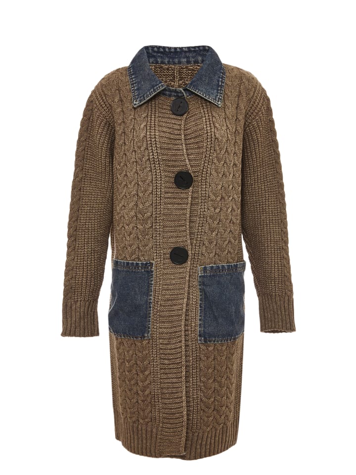 Damen Strickjacke in Coffee