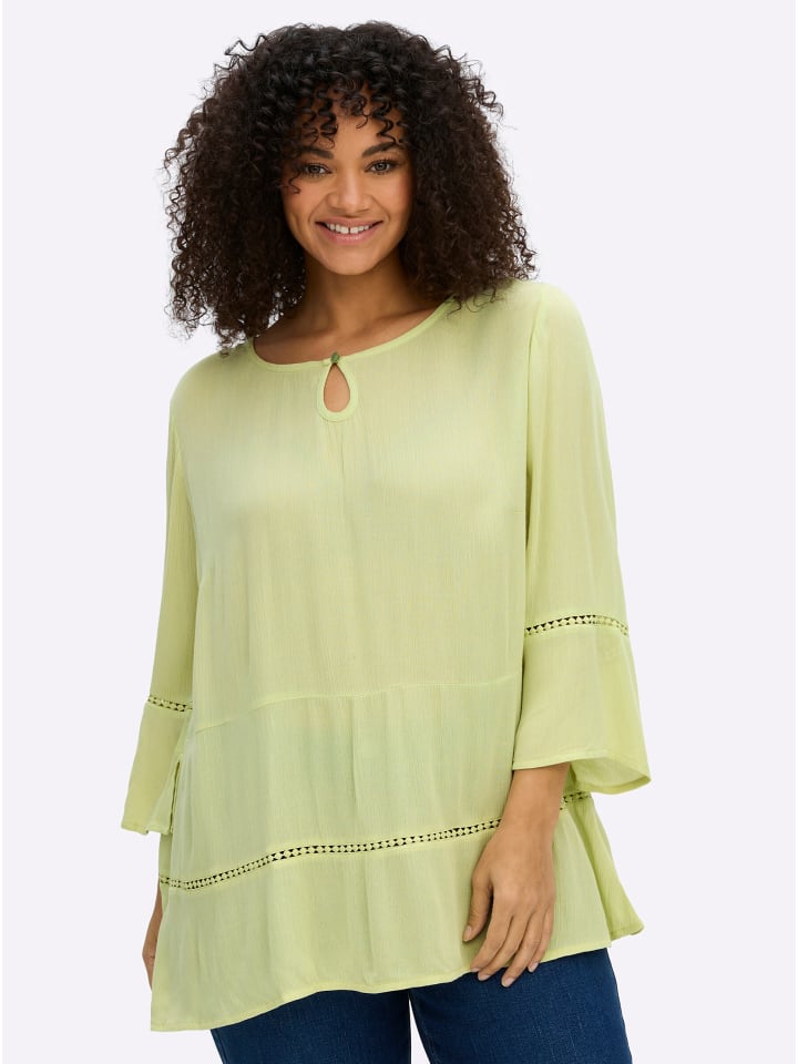 3/4-Arm-Bluse in pistazie