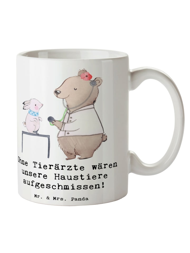 Kaffeetasse Tierarzt Helden mit Spruch in Weiß