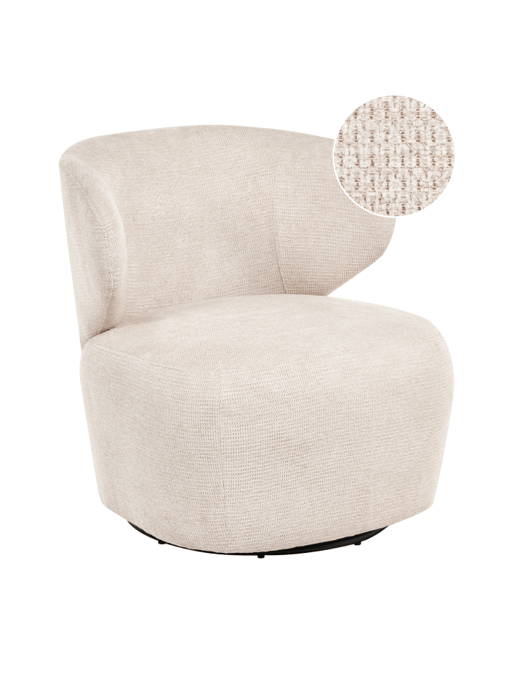 Sessel ALVDAL in Beige/Schwarz - (W) 74 x (H) 73 x (L) 79 cm
